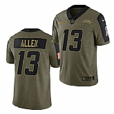 Nike Los Angeles Chargers 13 Keenan Allen 2021 Olive Salute To Service Limited Jersey Dyin,baseball caps,new era cap wholesale,wholesale hats